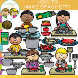 How to Make Spaghetti Dinner Sequencing and Cooking Clip Art