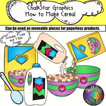 Preview of How to Make a Bowl of Cereal Clip Art- Chalkstar Graphics