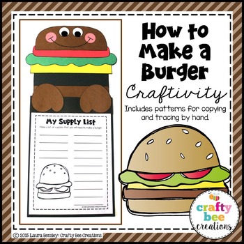 Preview of How to Make a Burger Craft | How to Writing | Summer Craft | Food Activities