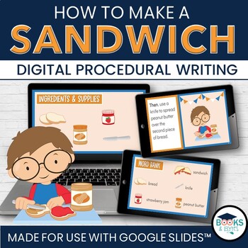 Preview of How to Make a Sandwich - Digital Procedural Writing Template for Google Slides™