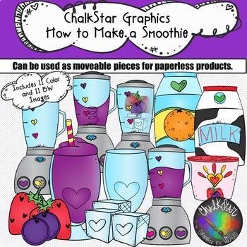 Preview of How to Make a Smoothie Clip Art- Chalkstar Graphics
