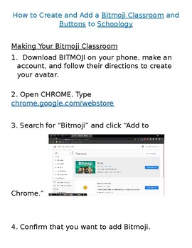 Preview of How to Make a Virtual Bitmoji Classroom and Buttons for Schoology