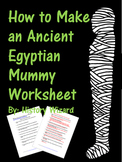 How to Make an Ancient Egyptian Mummy Worksheet