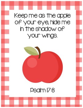 How to Make an Apple Pie...Bible Verse Printable (Psalm 17:8)