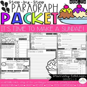 Preview of How to Make an Ice Cream Sundae Paragraph Packet | Procedural Paragraph Writing