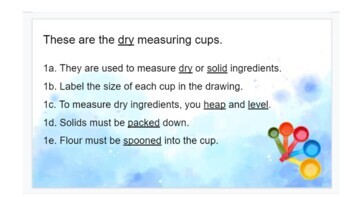 Measuring Dry or Solid Ingredients