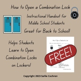 How to Open a Combination Lock, Instructional Handout for 