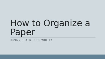 Preview of How to Organize a Paper Lesson