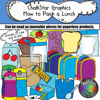 Preview of How to Pack a Lunch Clip Art- Chalkstar Graphics