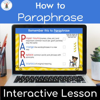 Preview of How to Paraphrase Text Evidence in Informational Writing