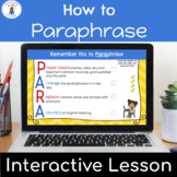 How to Paraphrase Text Evidence in Informational Writing