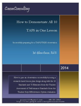 Preview of How to Pass All 10 Teacher Assessment of Performance (TAPS) from TKES