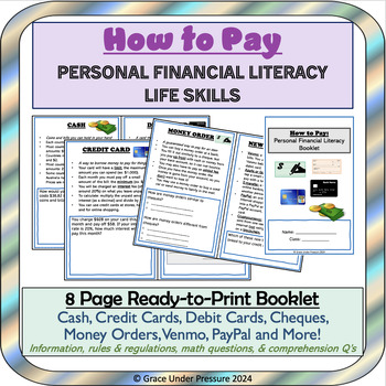 Preview of How to Pay: Financial Literacy & Life Skills: Cash, Credit, Debit, Cheque & More