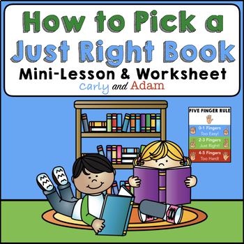Preview of How to Pick a Just Right Book: 5 Finger Rule Back to School Activity