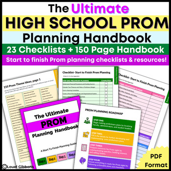 Preview of Prom Planning Checklists, How to Plan a Prom, Teacher’s Guide to Prom Planning