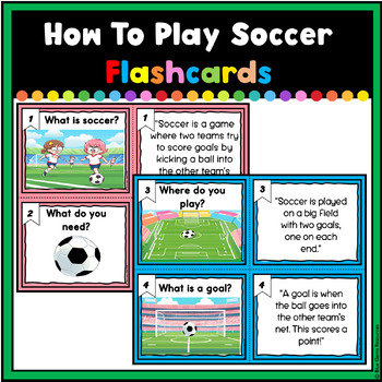 How to Play Soccer Flashcards by Blue Gems Resources | TPT