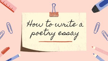 How to: Poetry Essay by Carly Twaddle | Teachers Pay Teachers