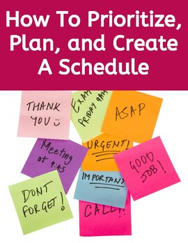 Preview of How to Prioritize and Create A Schedule Resource Activity 