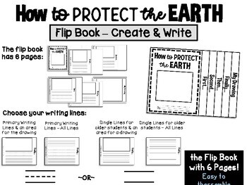 How to Protect the Earth - Flip Book Writing, Earth Day by DH Kids