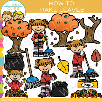 Preview of How to Rake Leaves: Sequencing and Fall Clip Art