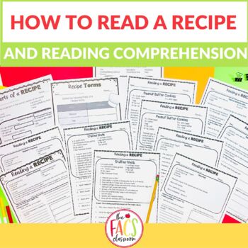 Preview of Recipe Reading Comprehension Passages and Questions | Cooking| Life Skills | FCS