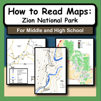 Preview of How to Read Basic Maps: Zion National Park for Science or Social Studies