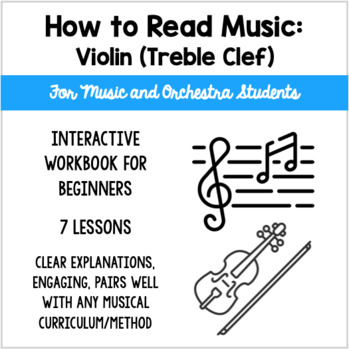 Preview of How to Read Music Notebook for Violin (Treble Clef)