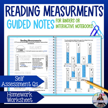 Preview of Reading Measurements - Graduated Cylinder Lesson and Guided Notes