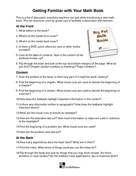Preview of Getting the Most from Your Math Book - Discussion Questions & Mini-Poster