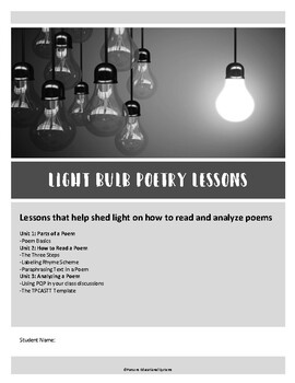 Preview of LIGHT BULB POETRY: How to Read & Analyze a Poem