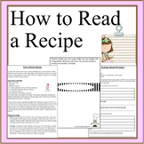 How to Read a Recipe Activity- Cooking with Kids