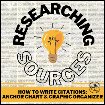 Preview of How to Research and Cite Sources: Anchor Chart and Graphic Organizer