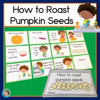 Preview of Pumpkin Seeds | Cooking Sequencing Reading Writing Vocabulary and Graphing