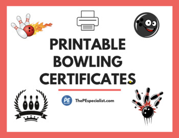 Preview of How to Run a Bowling Tournament Lesson Plan and Printable Bowling Certificates