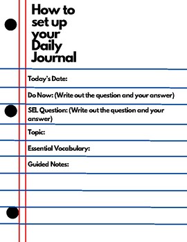 How to Set Up Your Daily Journal by Instructional Guides and Framework