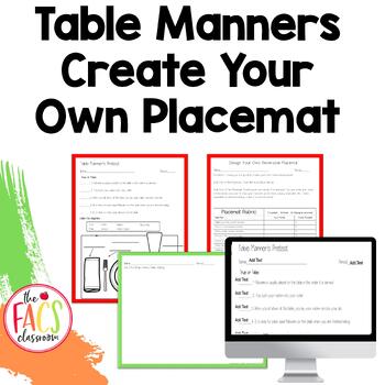 Preview of Learn Table Manners, Dining Etiquette  and Create a Placemat | Life Skills