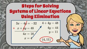 Preview of How to Solve Systems of Equations Using Elimination Advanced (Algebra 1)