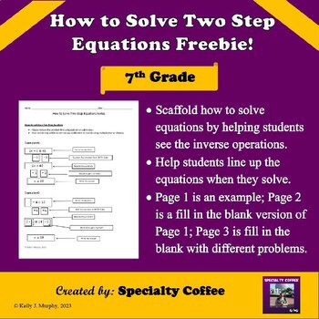 Preview of How to Solve Two-Step Equations Freebie!