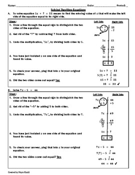Preview of How to Solve Two-Step Equations Reference Sheet - Teaching the Lesson
