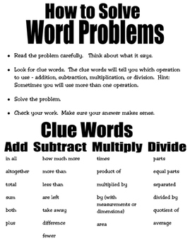 problem solving clue words