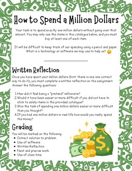 Preview of How to Spend a Million Dollars - ADST/STEM Project