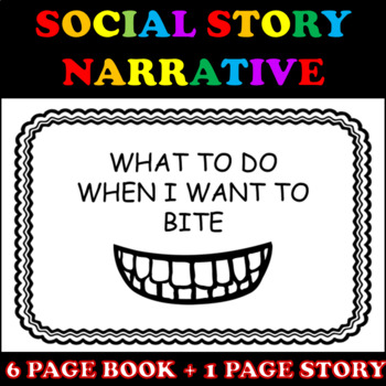 Preview of How to Stop Biting Social Story Narrative with Visuals (EDITABLE)