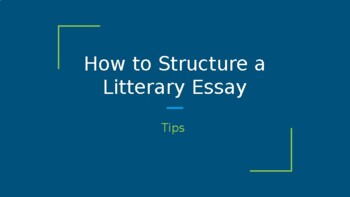 Preview of How to Structure a Literary Essay