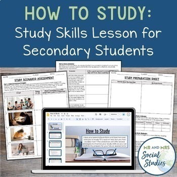 Preview of How to Study Lesson and Activities | Study Skills for Middle and High School