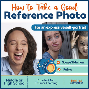 Preview of How to Take a Reference Photo for an Expressive Self Portrait - High School Art