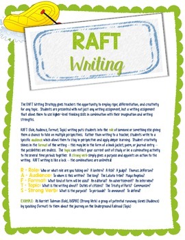 raft writing for elementary students