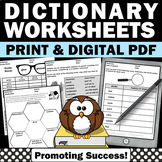 Dictionary Skills Worksheets Practice Using a Dictionary G