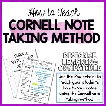 Preview of Cornell Note Taking Method - Teach through PowerPoint