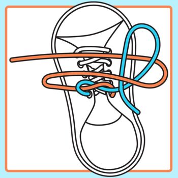 How to Tie Your Shoes Diagram / Sequence for Lacing Shoes Clip Art Set