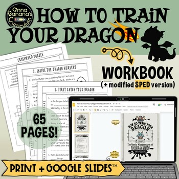 Preview of How to Train Your Dragon Workbook: Digital and Print Novel Study